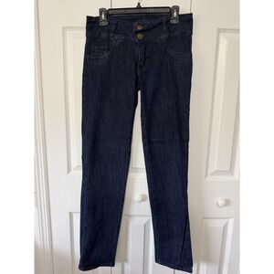Salvation Jeans Womens 29 Blue Dark Wash Low Rise Straight Denim Pants Casual